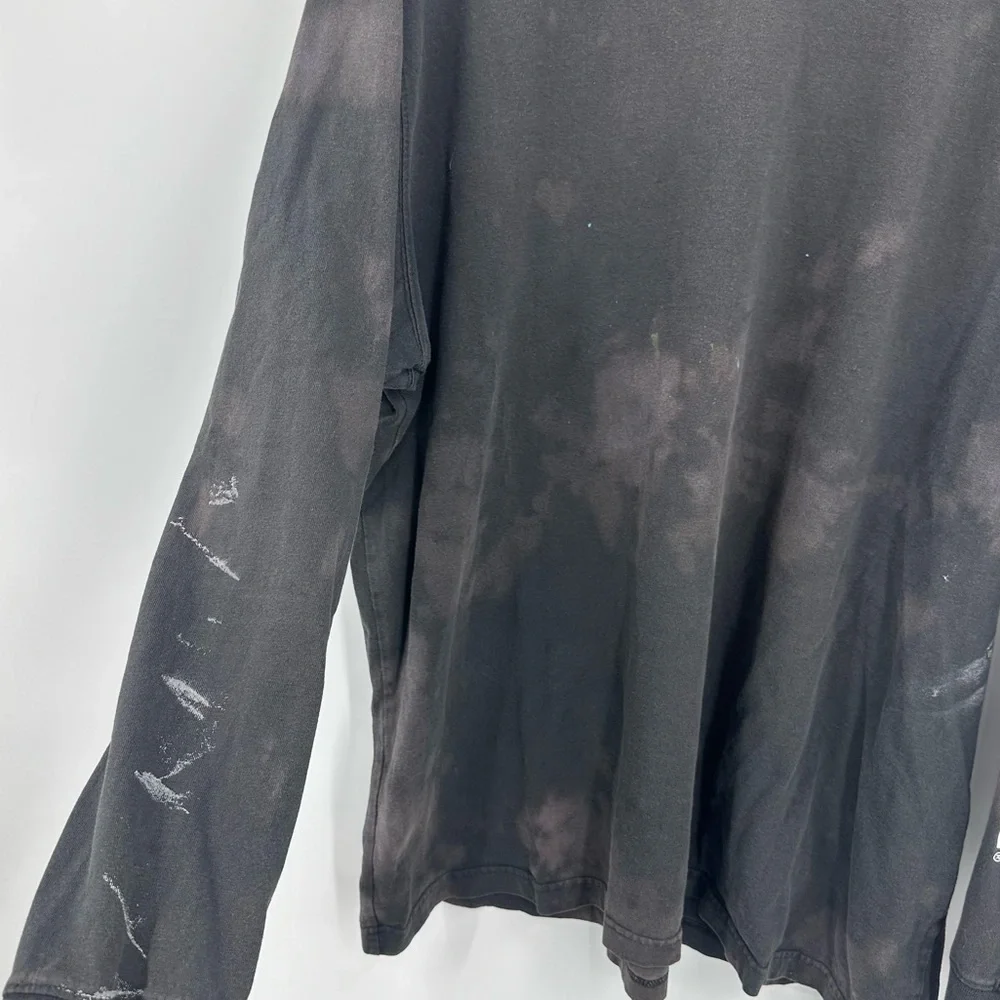 Carhartt Custom Bleach Splatter Long Sleeve Black Shirt Size 2XL Logo Tee